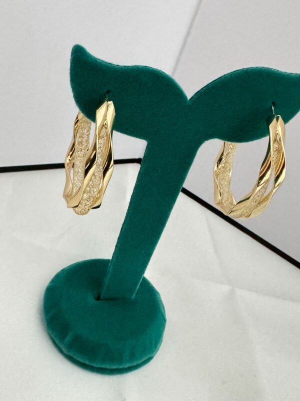 Twisted Textured Gold Hoop Earrings