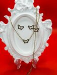 Aura Butterfly Gold Jewelry Set – Lariat Necklace, Stud Earrings & Bracelet