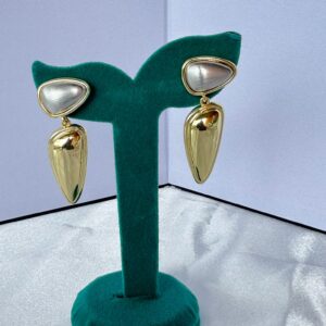 Aura Two-Tone Statement Dangle Earrings – Non-Tarnish Mixed Metal Jewelry