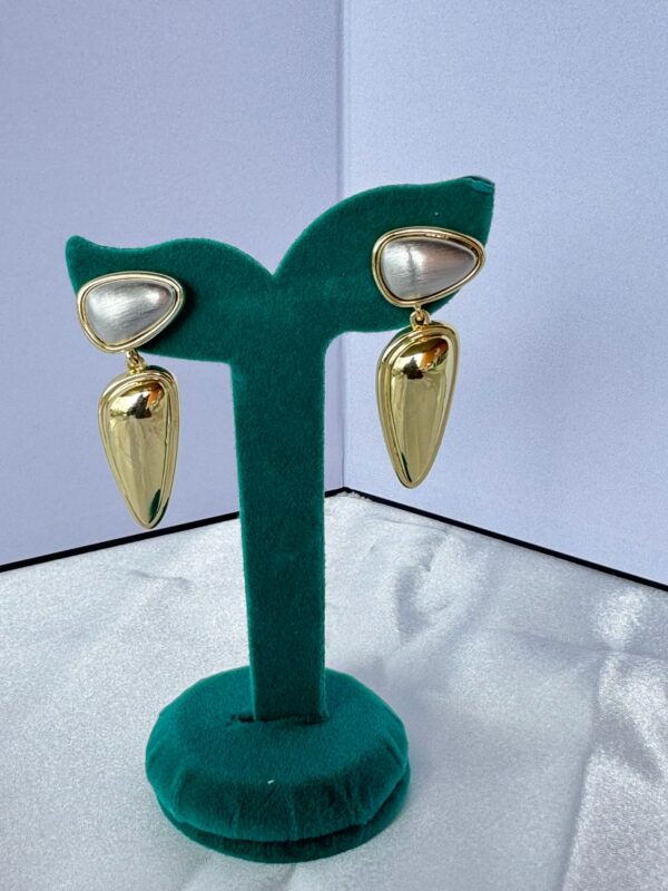 Aura Gold Teardrop & Silver Button Earrings  Everyday Luxury