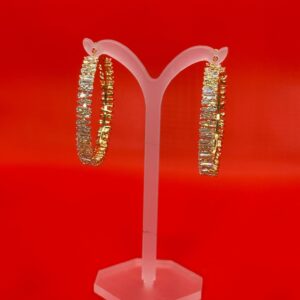 Elysian Side-Facing Baguette Hoop Earrings
