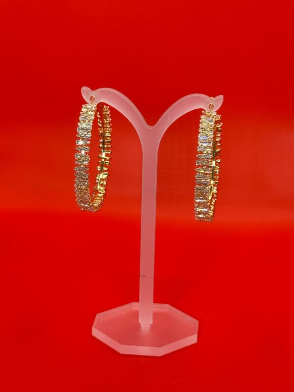 Elysian Side-Facing Baguette Hoop Earrings