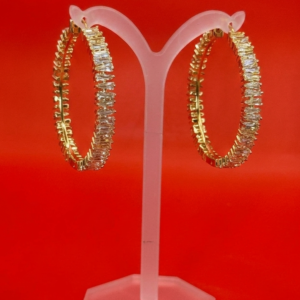 Elysian Side-Facing Baguette Hoop Earrings