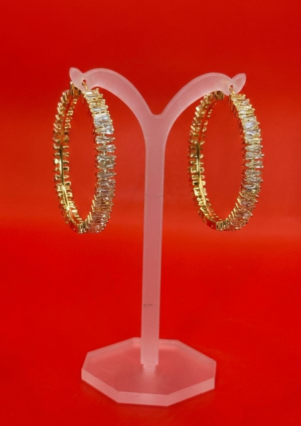 Elysian Side-Facing Baguette Hoop Earrings