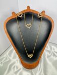 Eternal Heart Pave Crystal Jewelry Set – Gold Plated Romantic Necklace & Earrings