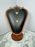 Golden Heart Minimalist Jewelry Set – Gold Plated Necklace & Earrings