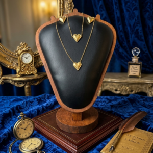 Golden Heart Minimalist Jewelry Set – Gold Plated Necklace & Earrings