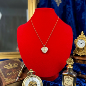 Golden Pave Heart Locket Necklace – Radiant Crystal Keepsake