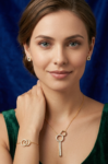 Lumina Geometric Crystal Pendant Set – Gold Necklace, Earrings & Bracelet