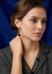Midnight Floral Beaded Gold Necklace & Earring Set – Non-Tarnish Collection