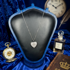 Sparkling Pave Heart Locket Necklace – Silver-Tone Crystal Pendant