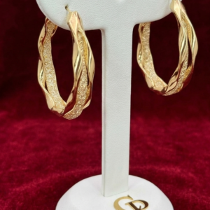 Twisted Textured Gold Hoop Earrings