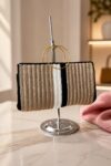 Striped Handmade Ring-Handle Crochet Clutch